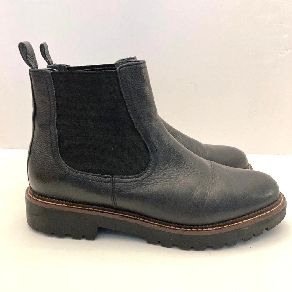 Caslon Miller Water Resistant Lug Chelsea Boot Black Leather Men's 13‎ M Shoes